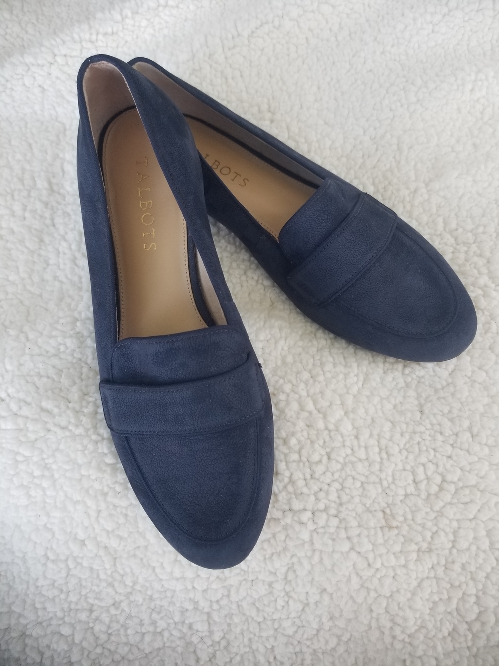 Talbots Navy Suede Penny Loafers - Picture 7 of 8